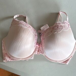 Victoria's Secret Pale Pink Lace-Trim T-Shirt Bra Size 36DDD